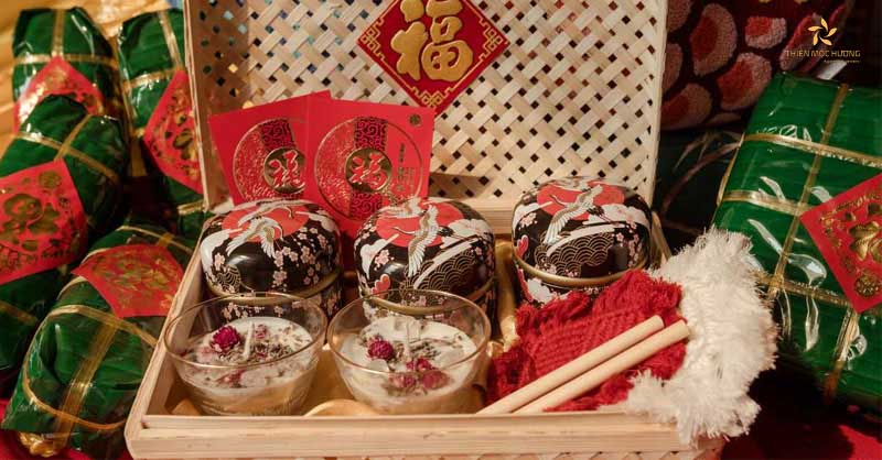 cach-goi-qua-tet-2 tự làm giỏ quà tết