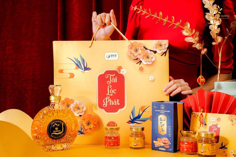 cach-goi-qua-tet-6 mẫu gói giỏ quà tết