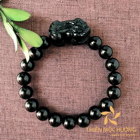 Vòng tay tỳ hưu từ đá mã não tương sinh mạng Mộc
