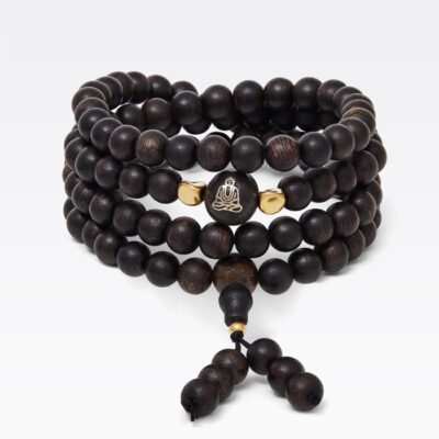 Vòng Tay 108 Kim Nhị Tâm - Trầm Hương Việt Nam VIP Khảm Vàng