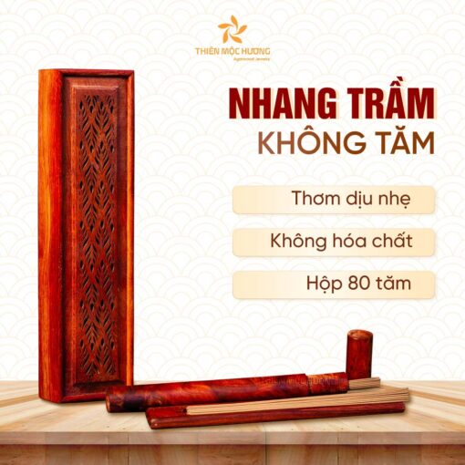 Nhang Trầm Không Tăm Đại An Hộp Gỗ – Có Đế Cắm