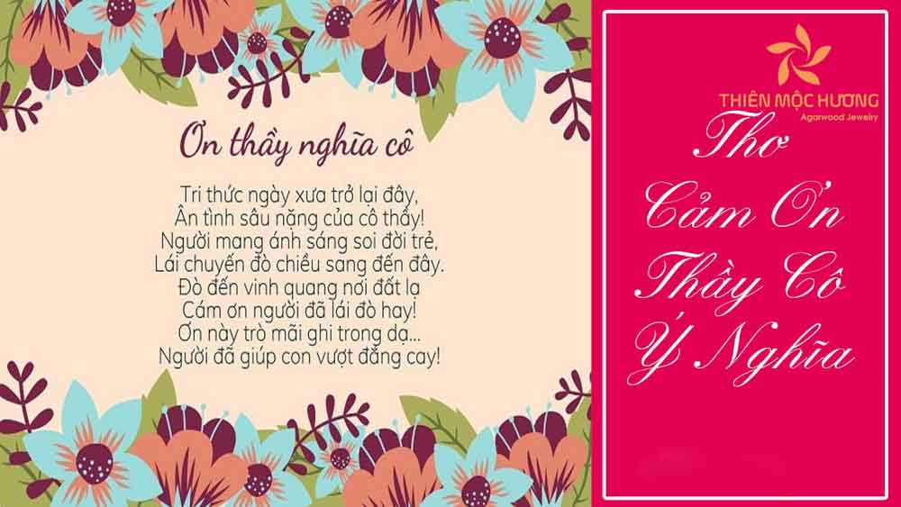 Bài thơ 20/11 tặng thầy giáo