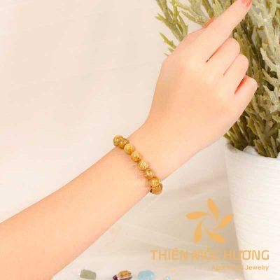 Vòng tay đá thạch anh tóc vàng