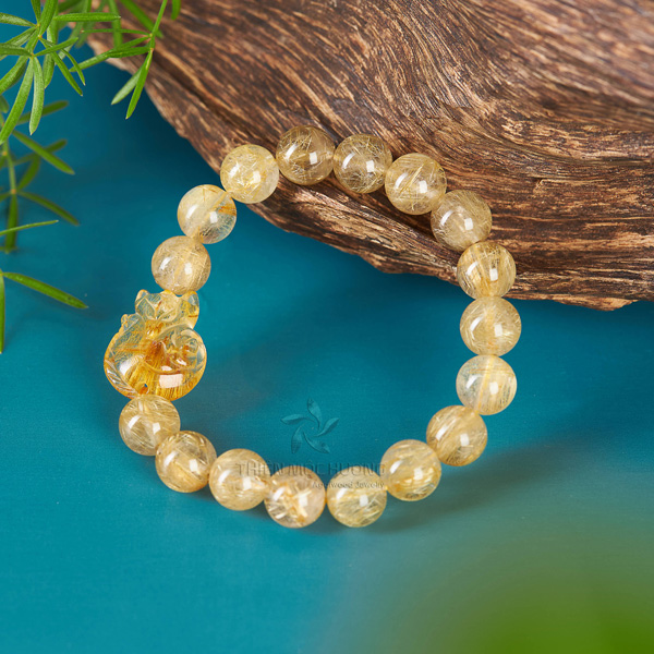 Vòng tay đá thạch anh tóc vàng t308