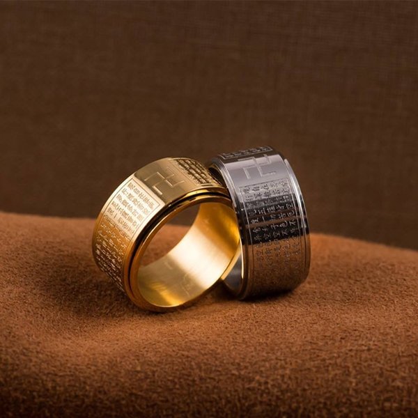 Bùa bình an, bùa may mắn - Bùa nhẫn xoay thần chú Bát Nhã Tâm Kinh