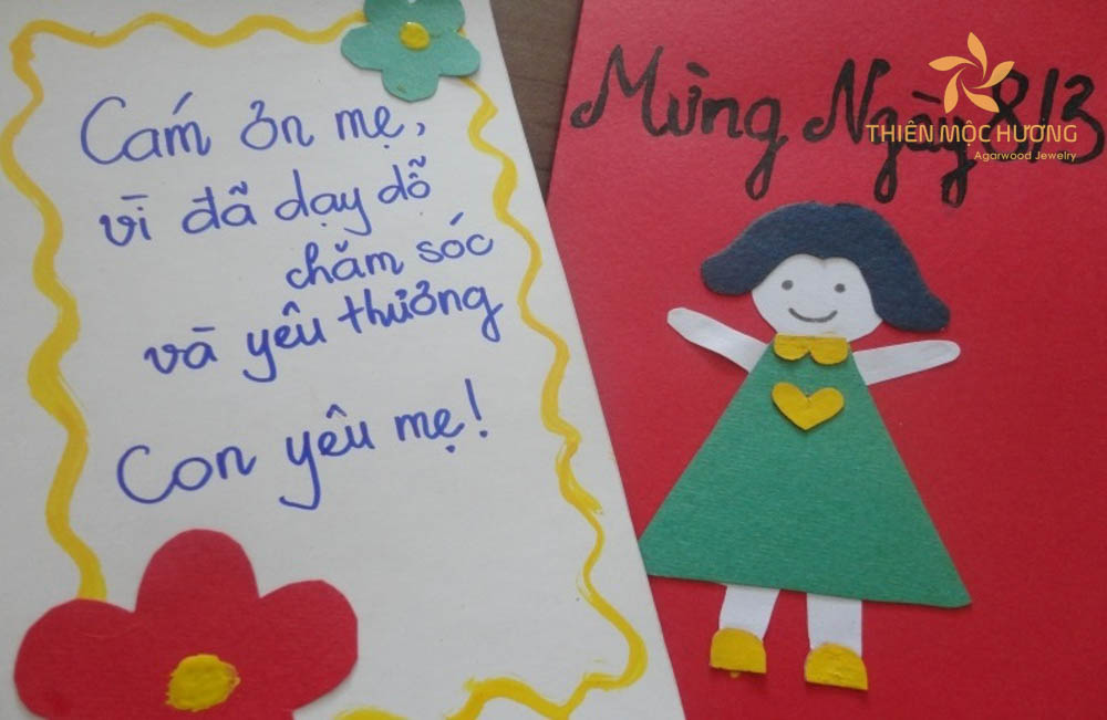 Làm thiệp 8/3 vẽ hình người vô cùng đáng yêu