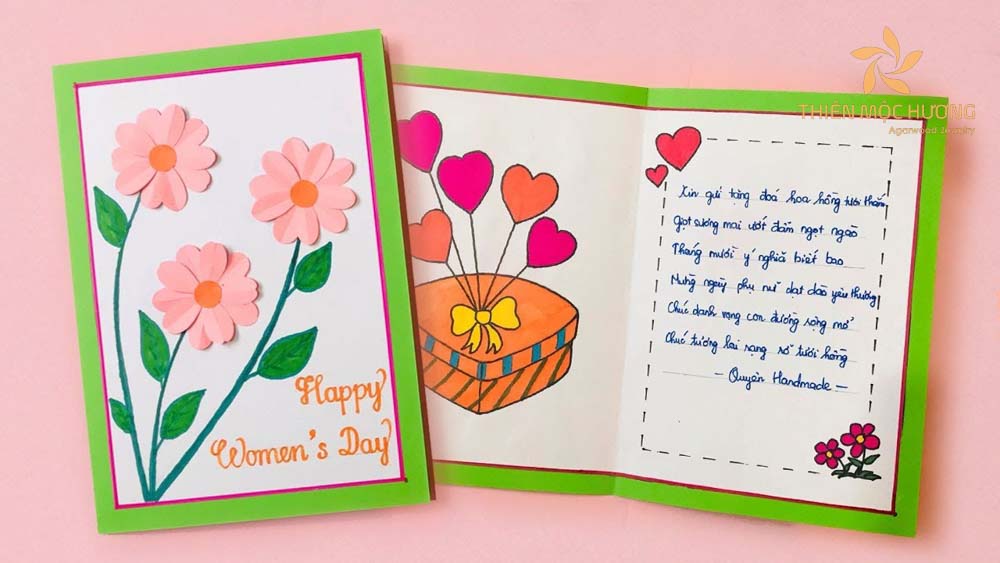 Cách làm thiệp 8/3 tặng vợ độc đáo gắn hình trái tim