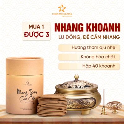 Combo Lư Đồng Và Nhang Khoanh 12 Năm