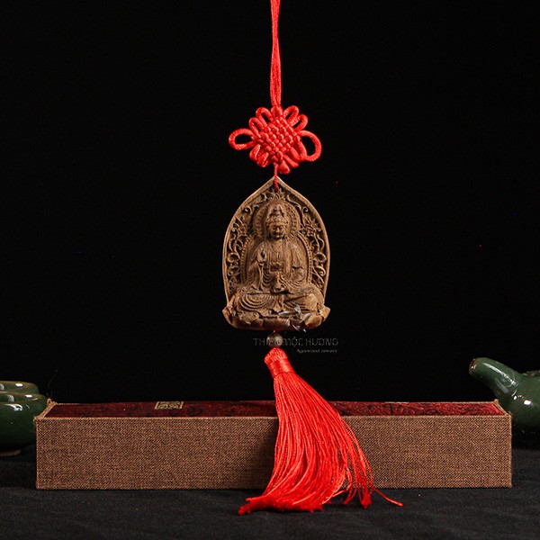 dây treo xe ô tô trầm hương phật quan âm