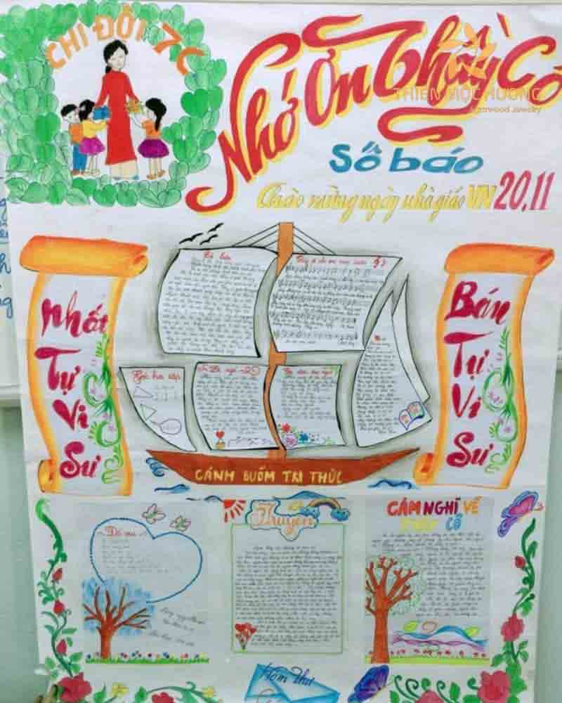 Vẽ báo tường trang trí ngày 20 tháng 11