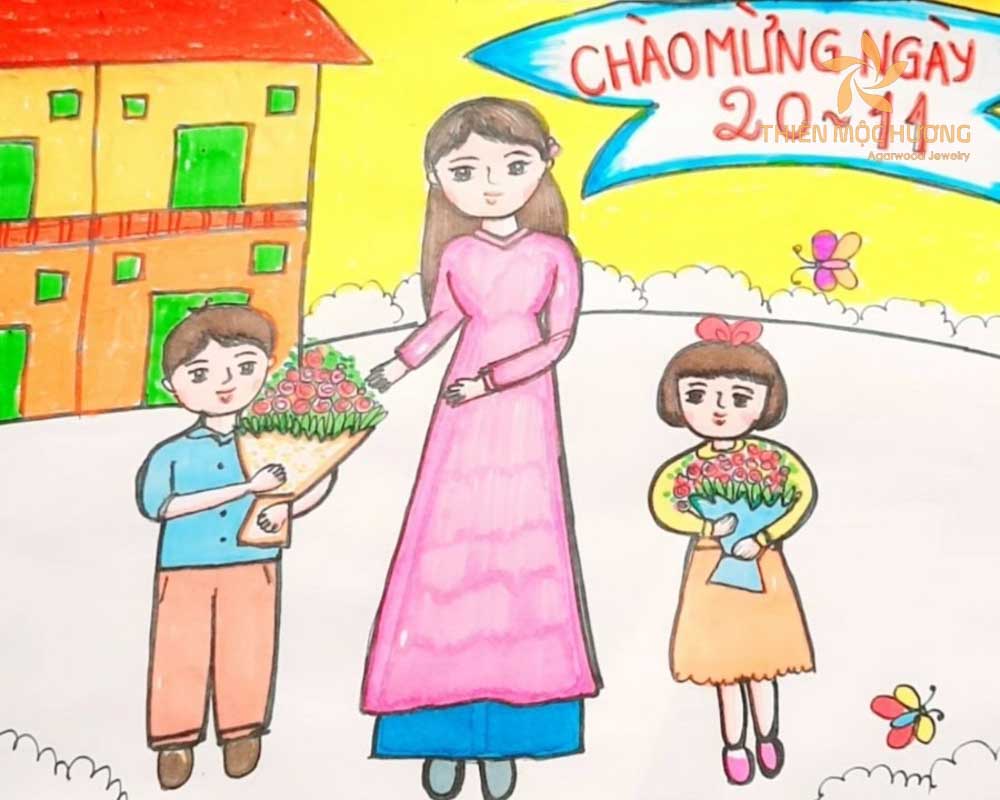 Vẽ tranh về đề tài Nhà giáo Việt Nam