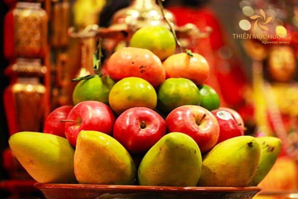 Mâm ngũ quả tết trung thu theo hình dáng tháp tầng