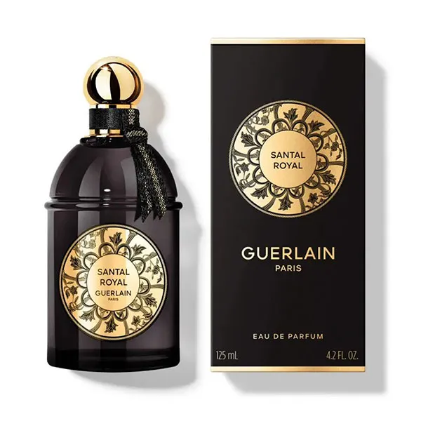 Guerlain Santal Royal Eau de Parfum mang đến trải nghiệm sang trọng với sự hòa quyện tinh tế của gỗ đàn hương và các nốt hương quý hiếm, tạo phong cách lịch lãm, quyền lực