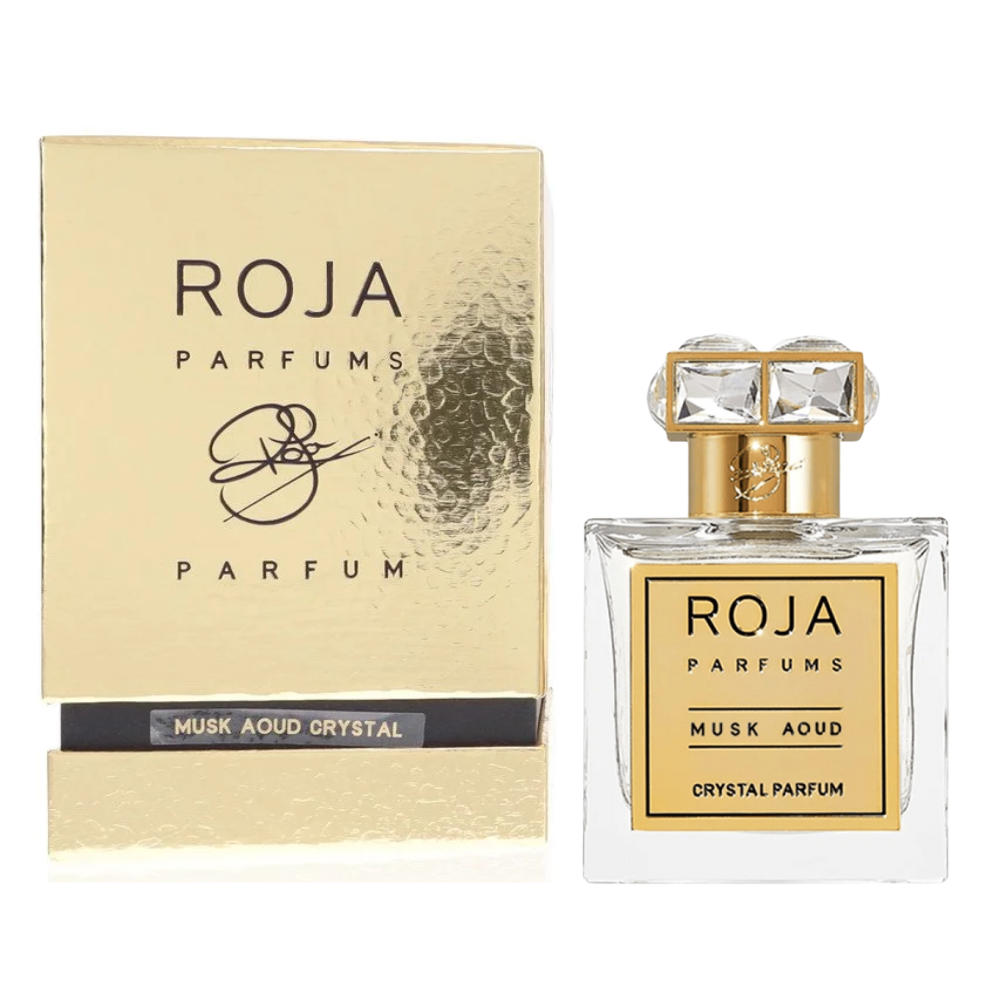 Nước hoa Roja Parfums Musk Aoud Crystal của thương hiệu Roja từ Anh kết hợp trầm hương và xạ hương tinh tế, tạo hương thơm sang trọng, quyến rũ, lưu hương 6-8 giờ