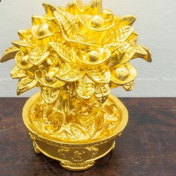 Chậu cây tài lộc dát vàng 24k