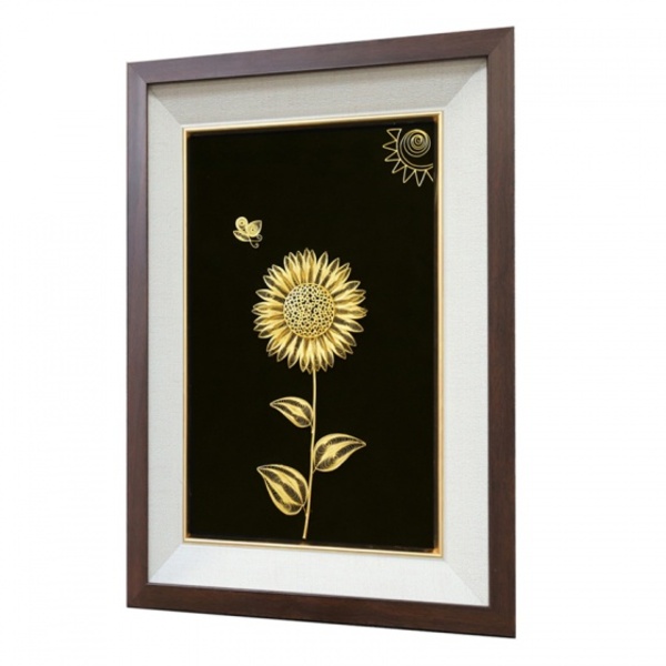 Tranh Hoa hướng dương mạ vàng