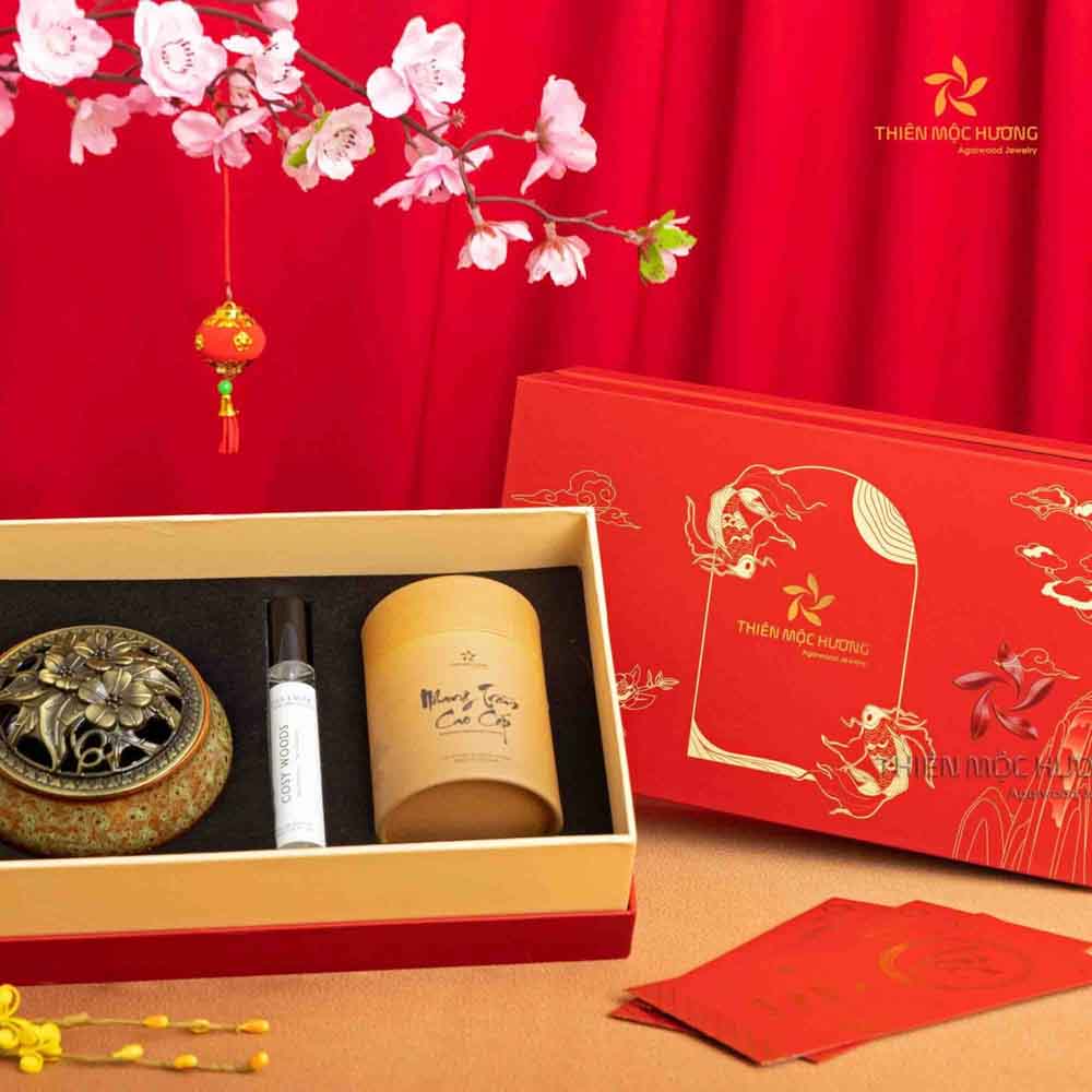 Hộp quà Thiên Trầm An Khang - quà tết tặng đối tác