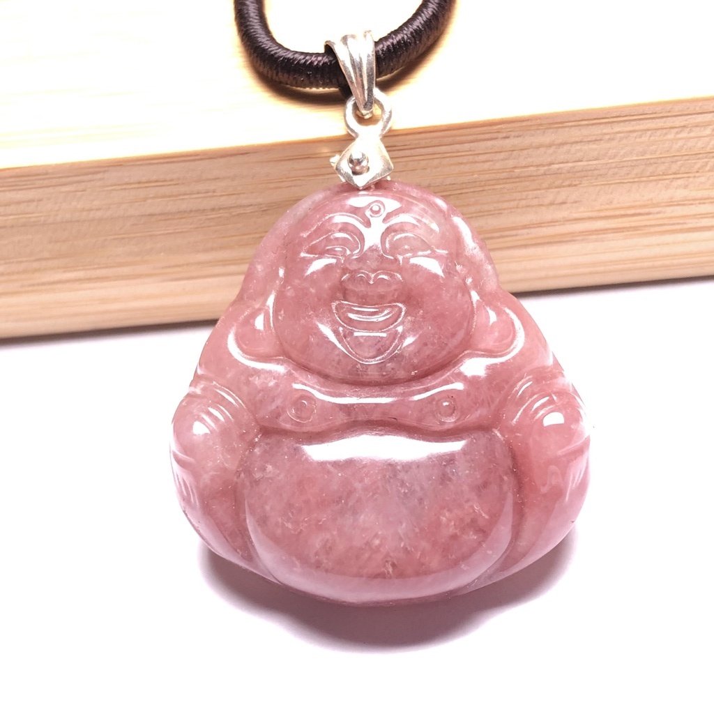 Hình Phật đá thạch anh dâu tây