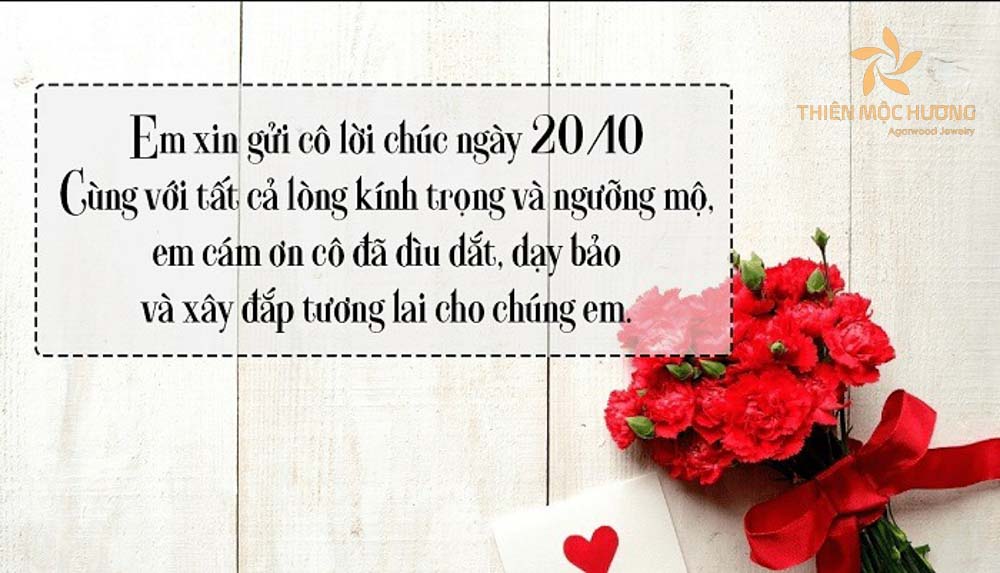 Thiệp chúc mừng 20/10 cho cô giáo với hoa hồng ý nghĩa