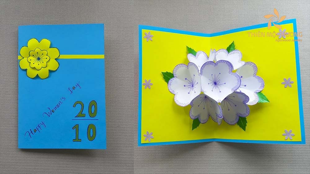 Thiệp chúc mừng 20/10 cho cô giáo bông hoa nở rộ