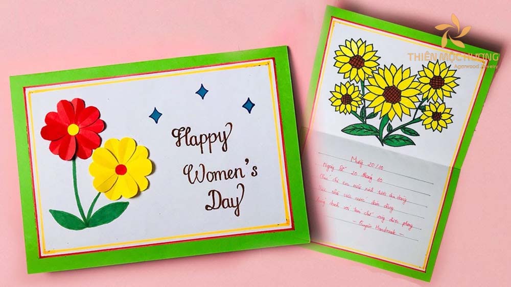 Thiệp chúc mừng 20/10 cho bạn bè, đồng nghiệp thiết kế đơn giản