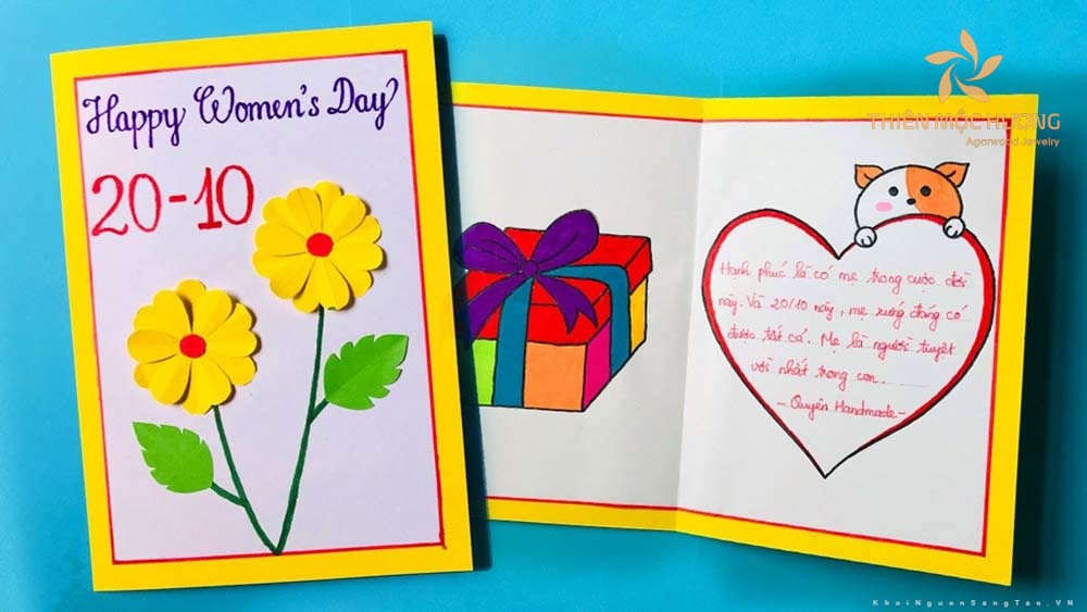 Thiệp chúc mừng 20/10 mới nhất 2024 được làm sặc sỡ