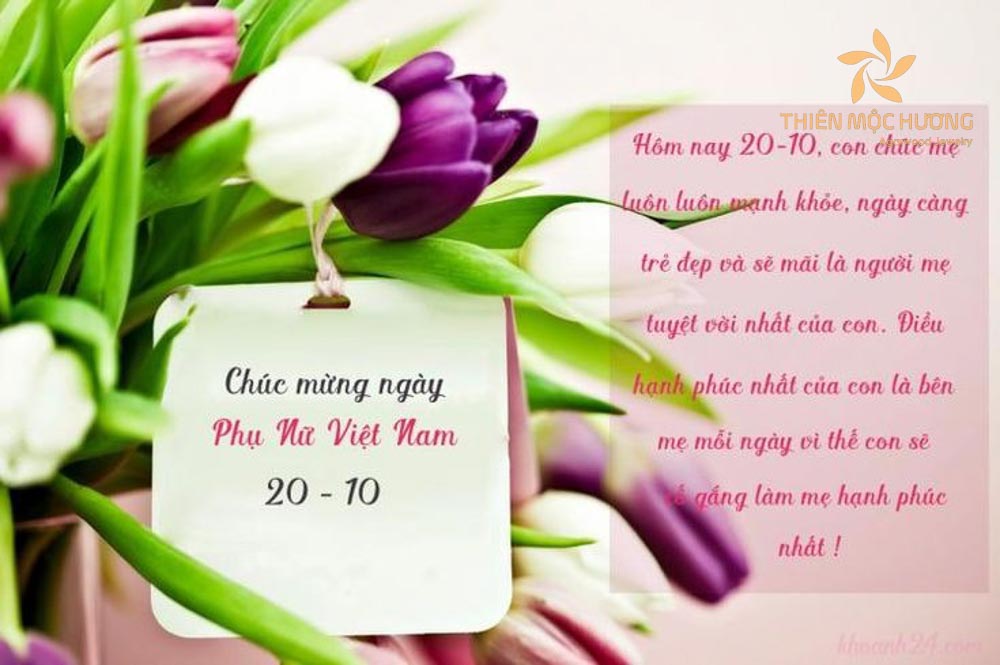 Thiệp chúc mừng 20/10 cho mẹ ý nghĩa