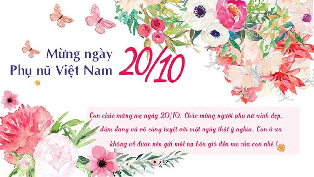 Thiệp chúc mừng 20/10 cho mẹ ý nghĩa với cách trang trí sặc sỡ