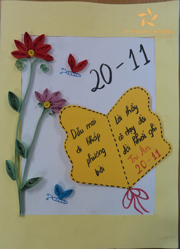 Thiệp chúc mừng ngày 20 tháng 11 handmade