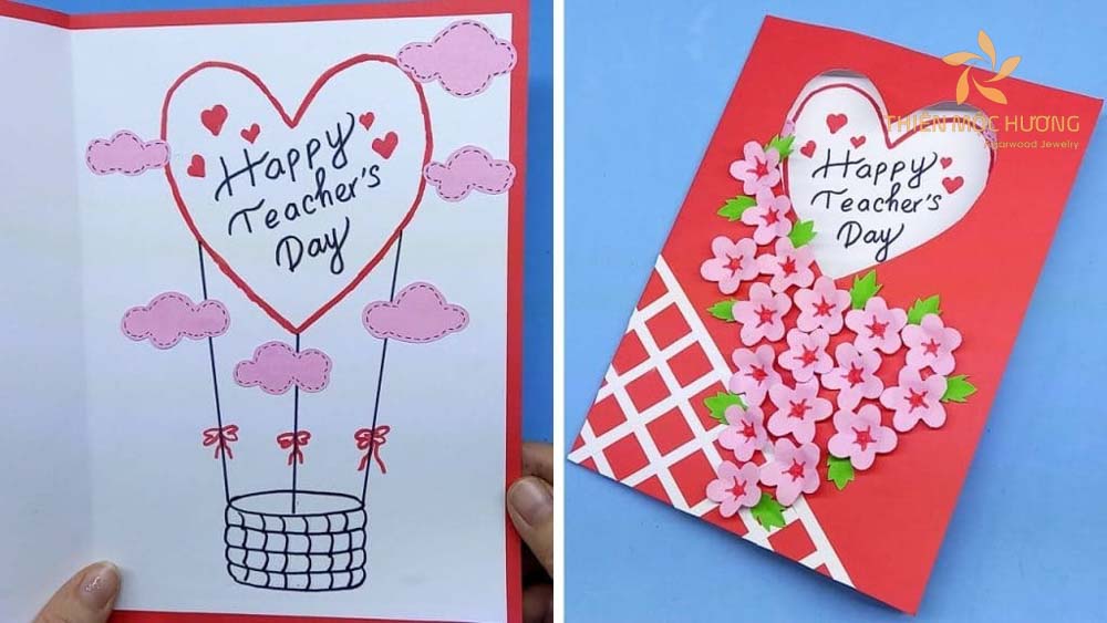 Thiệp chúc mừng 20 tháng 11 đẹp nhất trang trí hình trái tim