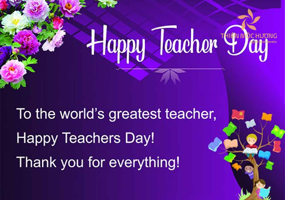 Thiệp chúc mừng 20 tháng 11 bằng tiếng anh trang trí màu tím