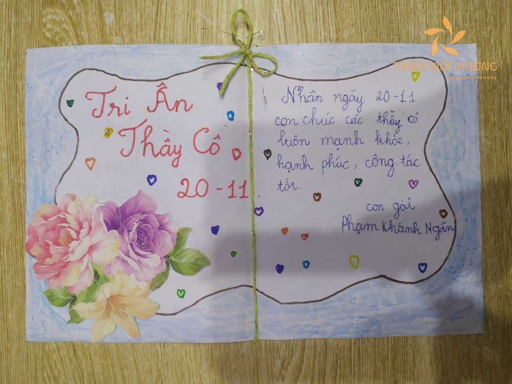 thiệp chúc mừng 20 tháng 11 handmade sáng tạo