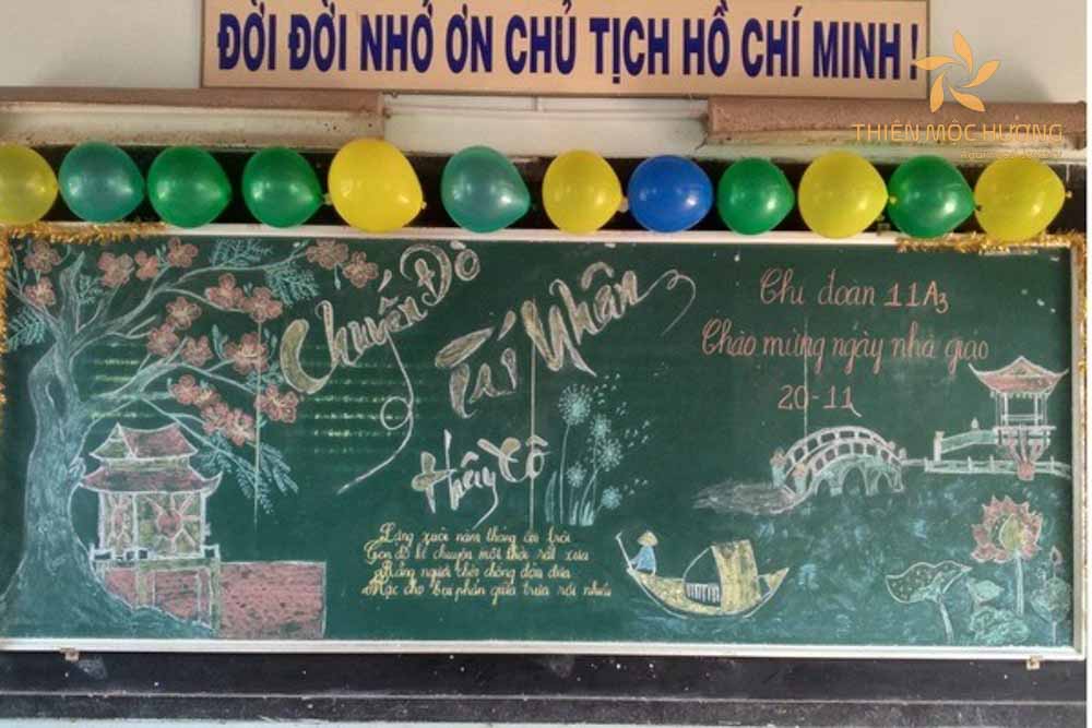 Mẫu trang trí bảng 20/11 bằng bóng bay trở nên thịnh hành và vô cùng sáng tạo