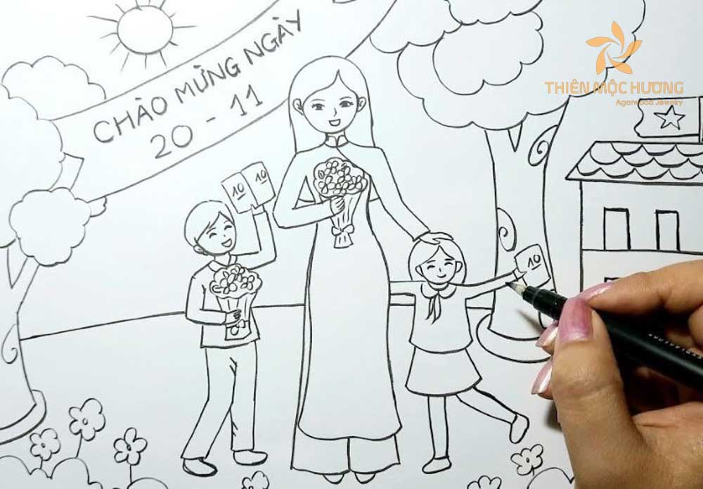 tranh-ve-20-11-20 Vẽ tranh 20 tháng 11 đẹp nhất