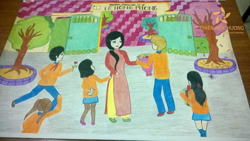 tranh-ve-20-11-21 Tranh đề tài ngày nhà giáo việt nam