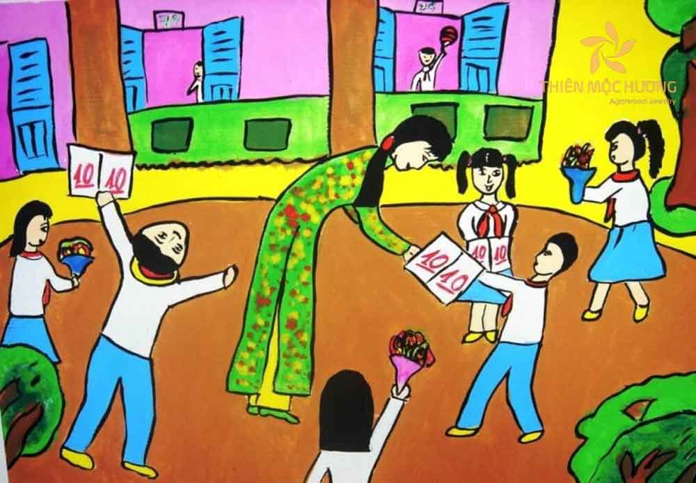 tranh-ve-20-11-4 vẽ tranh đề tài ngày nhà giáo việt nam