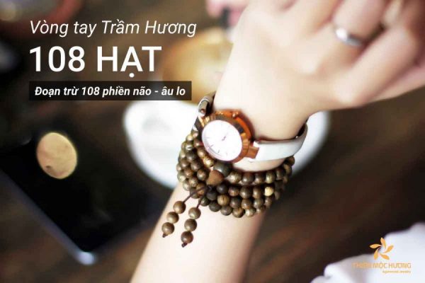 Vòng tay Trầm Hương 108 hạt nữ cho 12 cũng hoàng đạo
