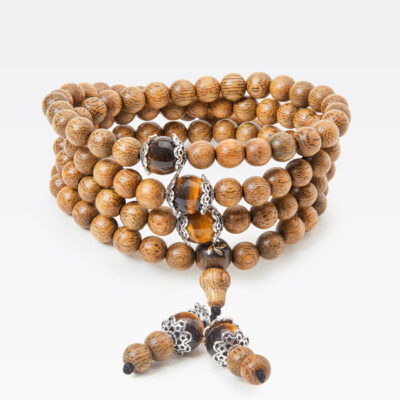 Vòng Tay Trầm Hương 108 Hạt Ngọc Bảo - Trầm Tốc Vân Dọc - Mệnh Kim