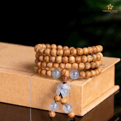 Vòng trầm hương 108 hạt Tứ Diệp Thảo