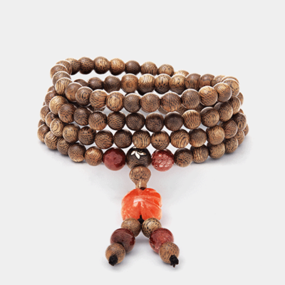 Vòng tay 108 hạt trầm tốc kiến Tứ Diệp Thảo