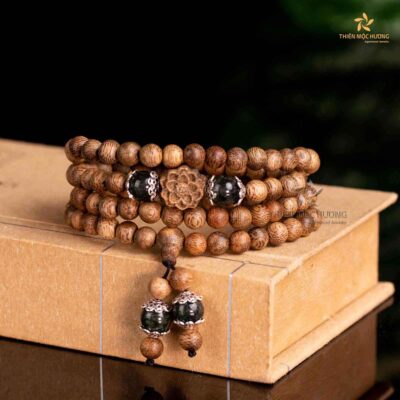 Vòng tay trầm hương Ngọc Liên Hoa 108 Hạt Thiên Mộc Hương