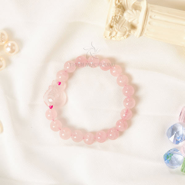 Vòng tay đá thạch anh hồng hồ ly