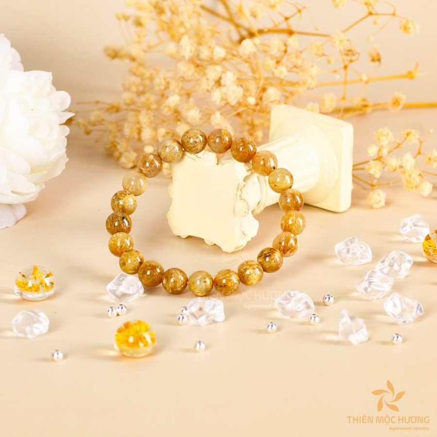 Vòng tay đá thạch anh tóc vàng