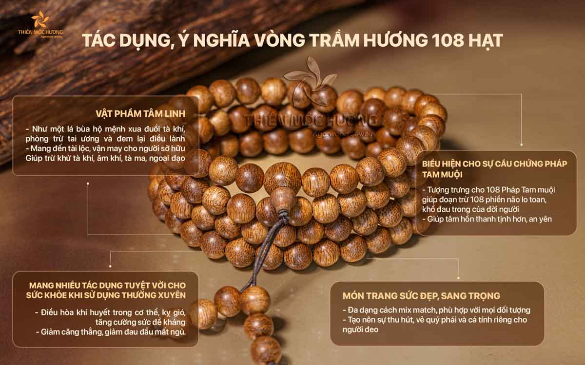 Vòng trầm hương 108 hạt ý nghĩ gì